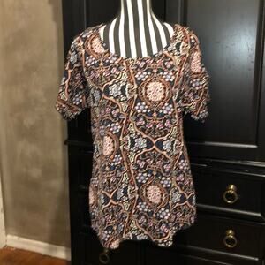 Free Kisses Preppy CottageCore Hippie Floral Summer Top Open Shoulder Large